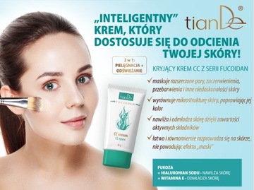 tianDe FUCOIDAN KREM CC Z ALGAMI LEKKO KRYJE, NAWILŻA, ODMŁADZA