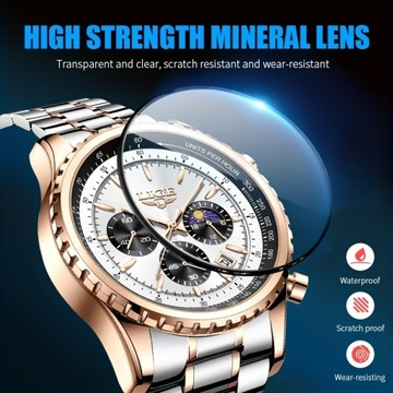 Новые роскошные мужские часы LIGE, кварцевые мужские часы