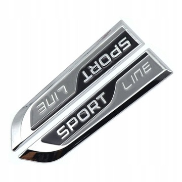 EMBLEMAT LOGO NAPIS SKODA SPORTLINE SZARO CZARNY