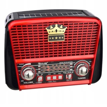 СОЛНЕЧНОЕ РАДИО КРАСНЫЙ ПОРТАТИВНЫЙ С СОЛНЕЧНОЙ СЕТКОЙ РАБОТА ОТ АККУМУЛЯТОРОВ СТИЛЬНЫЙ РЕТРО