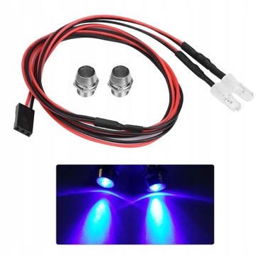2 Dioda LED 5mm 5-11V z przewodem 70cm niebieski