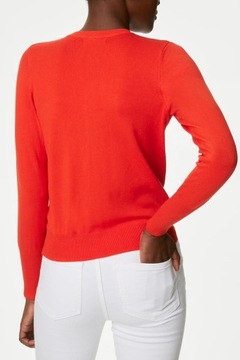 M&S Klasyczny Damski Pomarańczowy Sweter Kardigan Sweterek Eco /B/ L 40