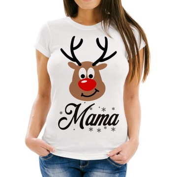 Koszulka damska świąteczna renifer MAMA - XL