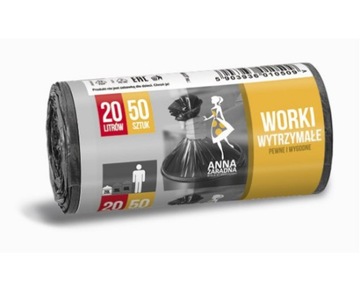 Worki na śmieci Anna Zaradna czarne 20l 50szt.
