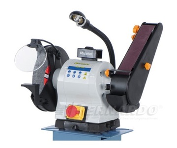 ДИСКОВАЯ И ЛЕНТОЧНАЯ НАСТОЛЬНАЯ ШЛИФОВАЛЬНАЯ СТАНКА + ЛАМПА 200 ММ