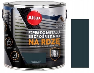 ALTAX FARBA DO METALU 2.5L ANTRACYT PÓŁMAT