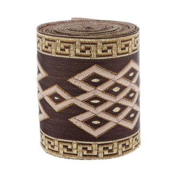 5,5 jarda wstążka żakardowa akcesoria do szycia odzieży głęboka kawa 8cm