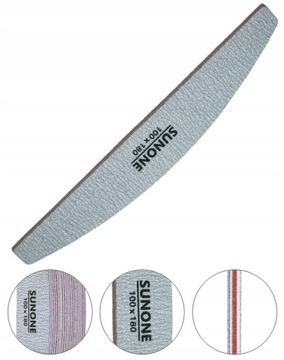 SUNONE 10x Pilniki do paznokci łódka zebra 100/180