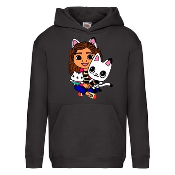 BLUZA KOCI DOMEK GABI Z KAPTUREM 128 cm 7-8 LAT