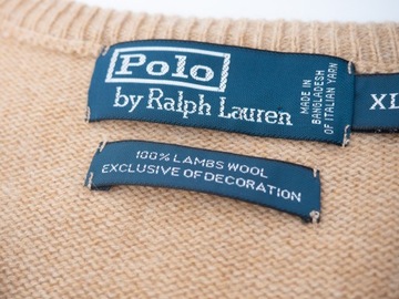 RALPH LAUREN WEŁNIANY SWETER, ROZM. XL