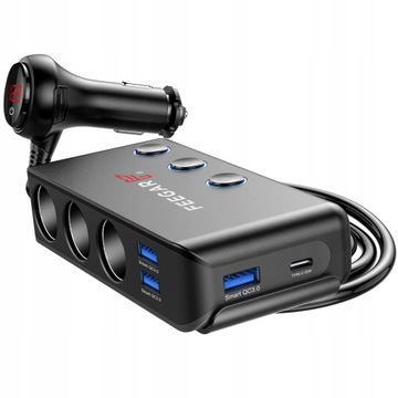 Rozdzielacz gniazda zapalniczki Feegar Ciga 200W 10A 12-24V USB