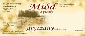 ETYKIETY MIÓD GRYCZANY etykieta RETRO 100szt