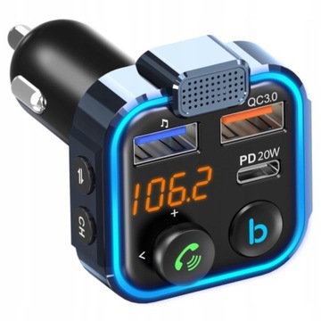 TRANSMITER SAMOCHODOWY BLUETOOTH FM MP3 SZYBKA ŁADOWARKA 3 x USB QC 3.0