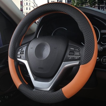 Кожаный чехол на руль автомобиля 37-38 см Car-sty