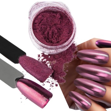 efekt lustrzany Pyłek do zdobień Deep Pink Nr 4