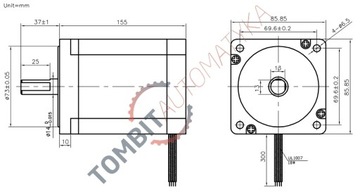 Шаговый двигатель SC86STH155-5004AF, 12 Нм, 5,0 А
