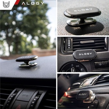 Универсальный автомобильный магнитный держатель для телефона Alogy на булочке