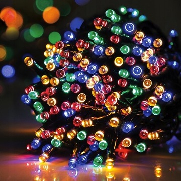 MOCNE LAMPKI CHOINKOWE LED ŚWIĄTECZNE ZEW/WEW 300LED PROGRAMATOR MULTIKOLOR