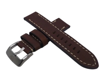 PASEK HORIDO DO ZEGARKA SKÓRA BRĄZOWY MASYWNY 26MM