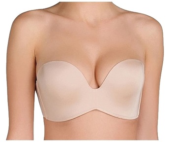 36E / 80F Wonderbra Perfect Body strapless beżowy biustonosz