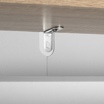 УЗКИЙ ШКАФ ДЛЯ ОБУВИ, БЕЛЫЙ, ДУБ СОНОМА, С ПОЛКАМИ ДЛЯ ПРИХОЖЕЙ