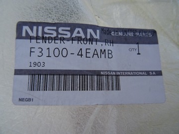 QASHQAI II J11 КРЫЛО ПЕРЕДНЕЕ ПРАВОЕ F3100-4EAMB 13-