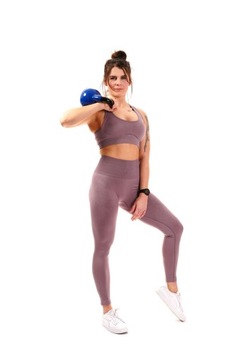 Damski komplet UniquYou Champagne L treningowy zestaw top legginsy HIT