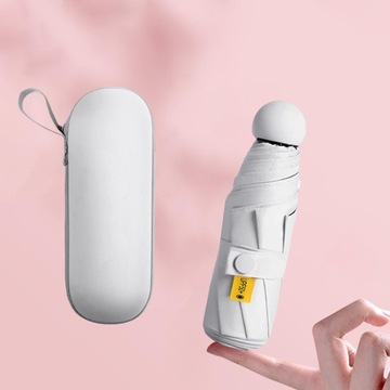 Мини-зонтики Белый дорожный зонт с футляром