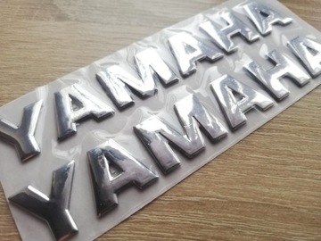 YAMAHA 3D Серебряная надпись 2шт 12см X-CITY YZF R1 R6 Bulldog V-Max