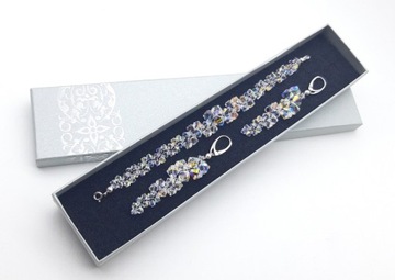 komplet biżuterii SWAROVSKI el. SREBRO crystal AB