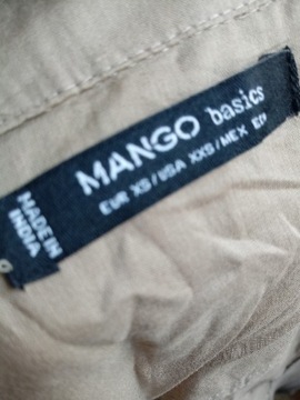 XS 34 beżowa koszula Mango letnia 100% bawełna beż safari podwijane rękawy