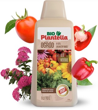 NAWÓZ PŁYN DO WARZYW ZIÓŁ OWOCÓW KWIATÓW ROŚLIN ORGANICZNY BIO PLANTELLA 1L