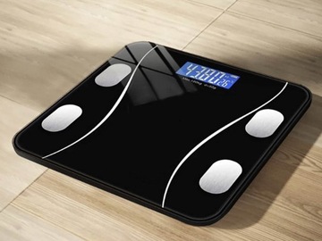 WAGA ŁAZIENKOWA ANALITYCZNA LCD ELEKTRONICZNA BMI BLUETOOTH SMART SZKLANA