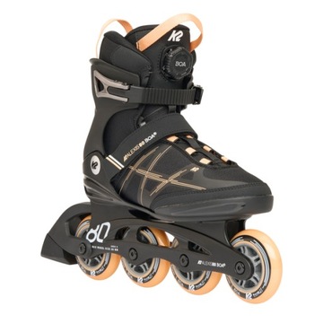 Damskie rolki rekreacyjne K2 Alexis 80 BOA czarno-pomaranczowe r. 41,5