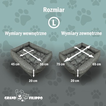 Диван-кровать для собаки 75x65 ВОДОНЕПРОНИЦАЕМЫЙ