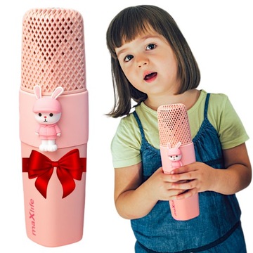 Mikrofon karaoke króliczek głośnik bluetooth dla dzieci czysty dźwięk USB C