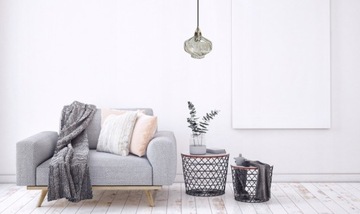 LAMPA SUFITOWA CIEMNY KLOSZ ZŁOTA OPRAWKA
