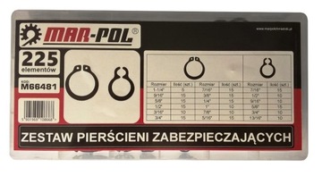 ZESTAW PIERŚCIENI ZABEZPIECZAJĄCH ZEWNĘTRZNE 225 SZT