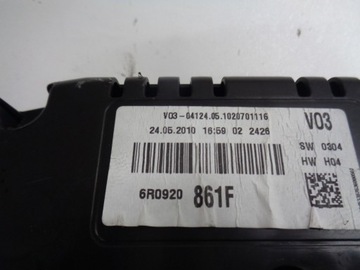 VW POLO 6R 1.2 1.6 TDI СЧЕТЧИК ЧАСОВ 6R092081F