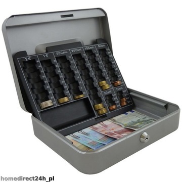 СЕЙФ ДЛЯ ДЕНЕЖНЫХ КАССЕТ, МЕТАЛЛ, 25СМ, СЕРЫЙ