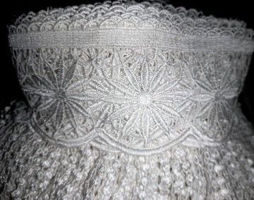 ГИПУРА БАХРА БЕЛАЯ Кружево 20 см. Штора УКРАШЕНИЕ ШТОР И ШТОР ЦВЕТОМ