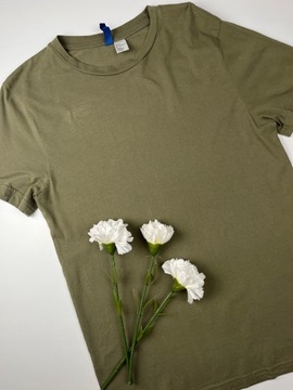 Koszulka damska t-shirt bluzka khaki oliwkowa basic luźna H&M r. S USA.