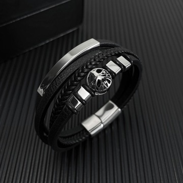 Мужской браслет ДЕРЕВО СЧАСТЬЯ с гравировкой ПОДАРОК