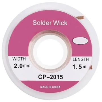 TAŚMA ROZLUTOWNICZA PLECIONKA LUTOWNICZA DO USUWANIA CYNY 2MM x 1,5M NZ18
