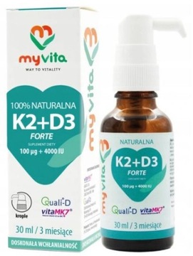 MyVita Witamina K2 + D3 Forte 100 µg + 4000 IU 30 ml krople