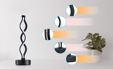 СПИРАЛЬНАЯ СВЕТОДИОДНАЯ НАСТОЛЬНАЯ ЛАМПА 3 ЦВЕТОВЫХ ТЕМПЕРАТУРЫ