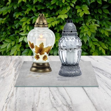 ПОДСВЕЧНИК СТЕКЛЯННЫЙ 30х30см Бетон 130ф