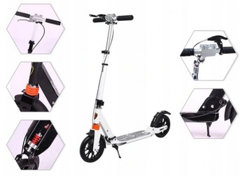 СКУТЕР XXL, АМОРТИЗАТОРЫ, 100 кг, СКЛАДНОЙ, ТОРМОЗ