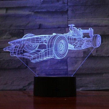 Lampka Nocna LED 3D Led Formuła 1 Wyścigówka Imię