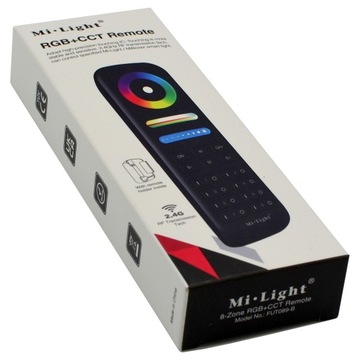 ПУЛЬТ MILIGHT 8-ЗОННЫЙ ЧЕРНЫЙ RGB+CCT FUT089B